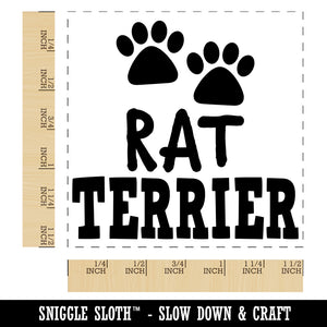 Rat Terrier Dog Paw Prints Fun Text Self-Inking Rubber Stamp Ink Stamper