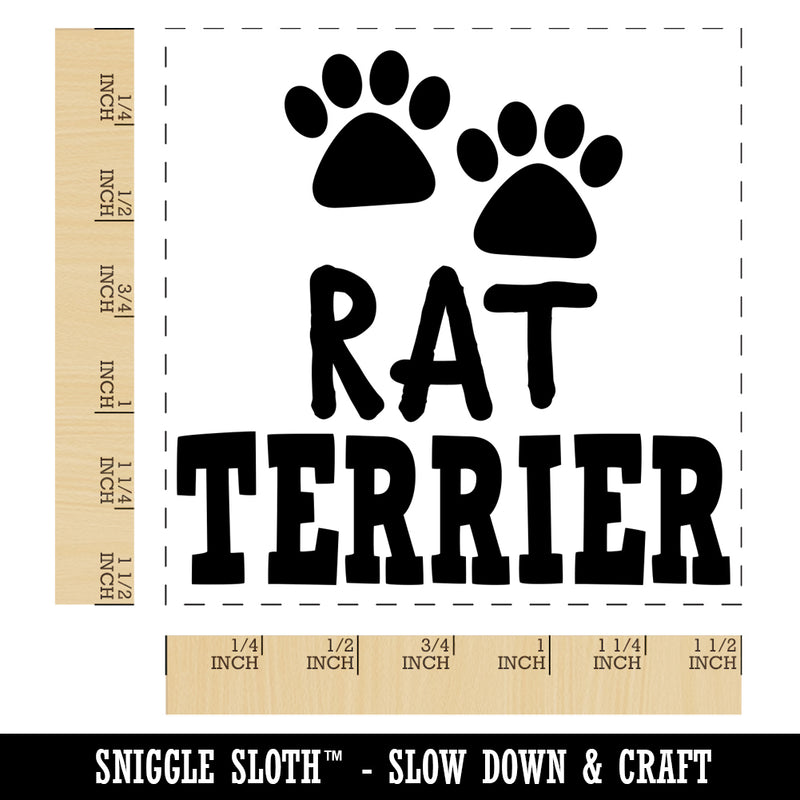 Rat Terrier Dog Paw Prints Fun Text Self-Inking Rubber Stamp Ink Stamper