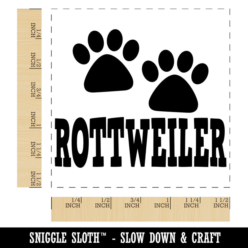 Rottweiler Dog Paw Prints Fun Text Self-Inking Rubber Stamp Ink Stamper