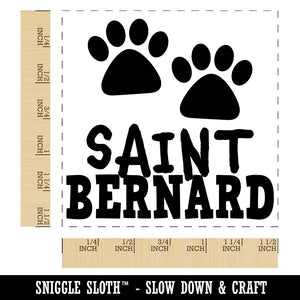 Saint Bernard Dog Paw Prints Fun Text Self-Inking Rubber Stamp Ink Stamper