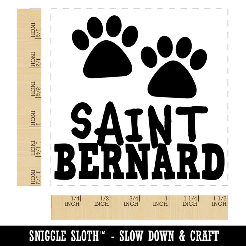 Saint Bernard Dog Paw Prints Fun Text Self-Inking Rubber Stamp Ink Stamper
