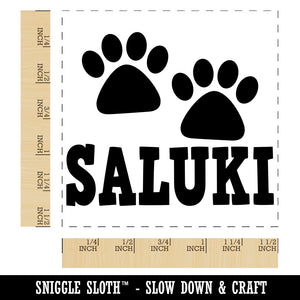 Saluki Dog Paw Prints Fun Text Self-Inking Rubber Stamp Ink Stamper