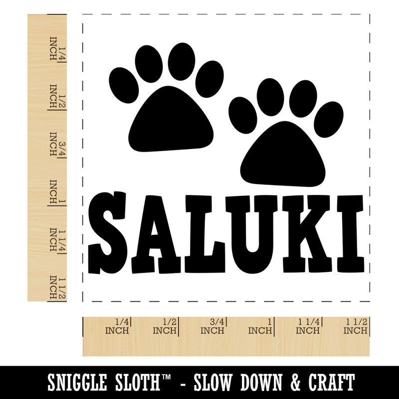 Saluki Dog Paw Prints Fun Text Self-Inking Rubber Stamp Ink Stamper