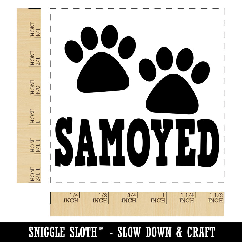 Samoyed Dog Paw Prints Fun Text Self-Inking Rubber Stamp Ink Stamper