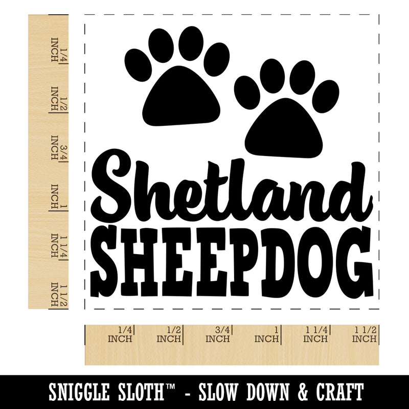 Shetland Sheepdog Dog Paw Prints Fun Text Self-Inking Rubber Stamp Ink Stamper
