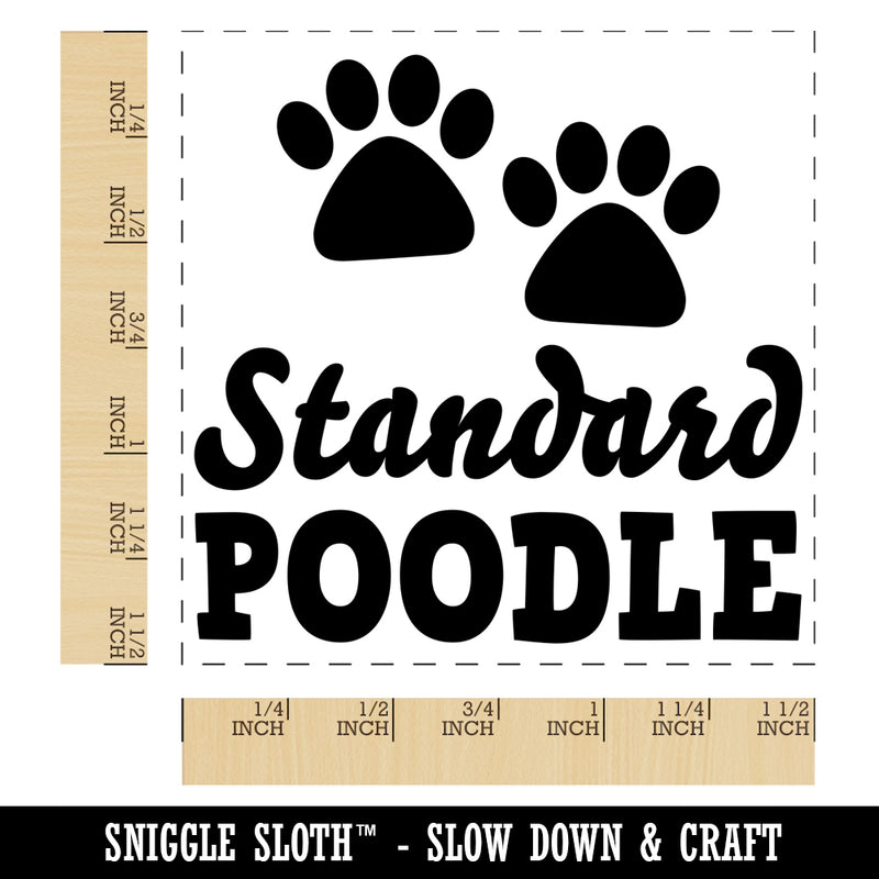 Standard Poodle Dog Paw Prints Fun Text Self-Inking Rubber Stamp Ink Stamper