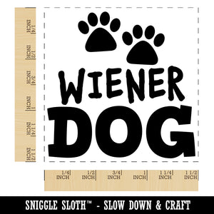 Wiener Dog Dachshund Paw Prints Fun Text Self-Inking Rubber Stamp Ink Stamper