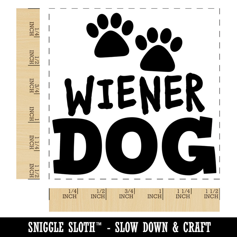 Wiener Dog Dachshund Paw Prints Fun Text Self-Inking Rubber Stamp Ink Stamper