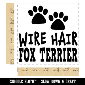 Wire Hair Fox Terrier Dog Paw Prints Fun Text Self-Inking Rubber Stamp Ink Stamper