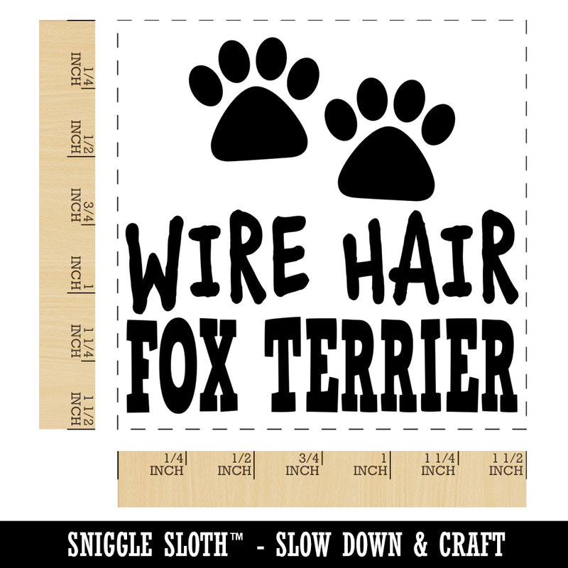Wire Hair Fox Terrier Dog Paw Prints Fun Text Self-Inking Rubber Stamp Ink Stamper