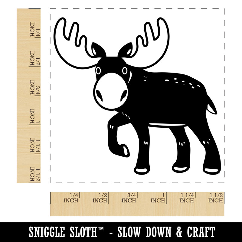 Cartoon Moose Self-Inking Rubber Stamp Ink Stamper