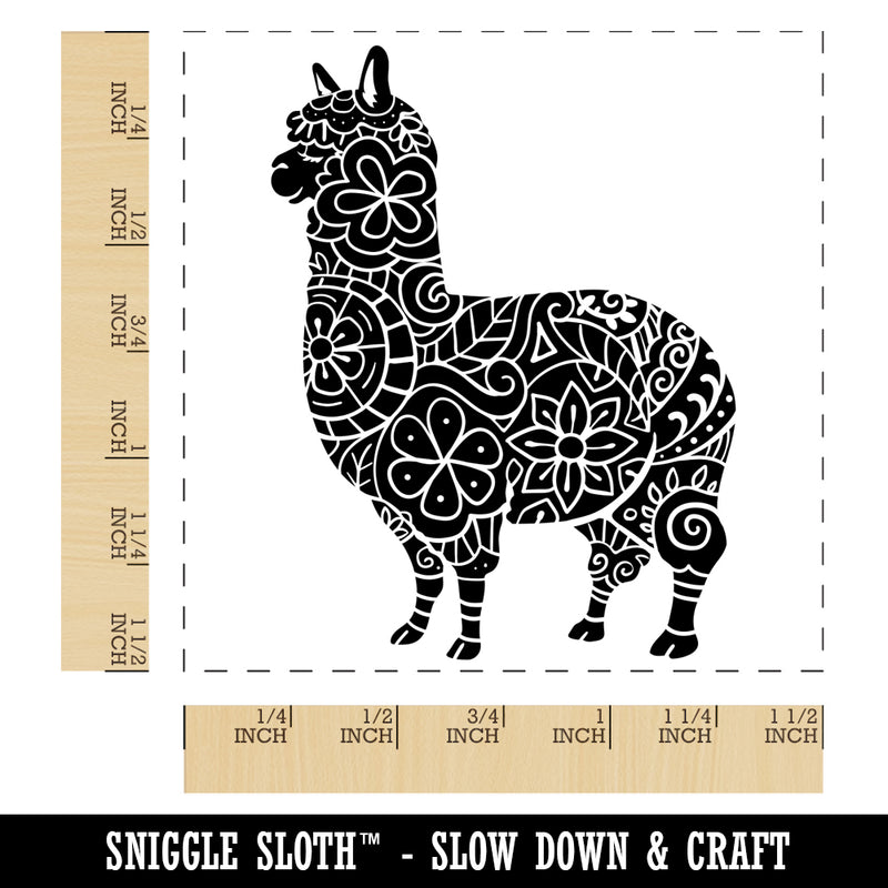 Floral Alpaca Self-Inking Rubber Stamp Ink Stamper