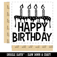Happy Birthday Cake with Candles Self-Inking Rubber Stamp Ink Stamper