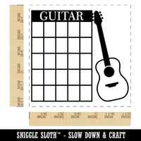 Leaning Acoustic Guitar Chord Chart Self-Inking Rubber Stamp Ink Stamper