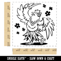 Luau Hawaiian Chicken in Hula Skirt with Lei Self-Inking Rubber Stamp Ink Stamper