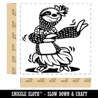 Luau Hawaiian Hula Sloth with Lei Self-Inking Rubber Stamp Ink Stamper