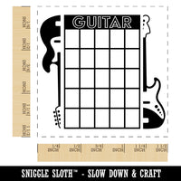 Split Electric Bass Guitar Chord Chart Self-Inking Rubber Stamp Ink Stamper