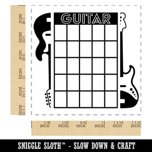 Split Electric Bass Guitar Chord Chart Self-Inking Rubber Stamp Ink Stamper