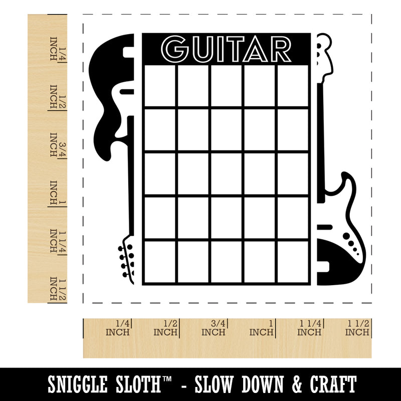 Split Electric Bass Guitar Chord Chart Self-Inking Rubber Stamp Ink Stamper