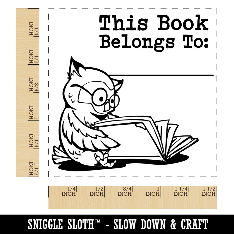 This Book Belongs to Nerdy Owl Self-Inking Rubber Stamp Ink Stamper