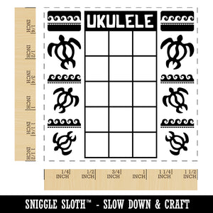 Ukulele Honu Sea Turtle Chord Chart Self-Inking Rubber Stamp Ink Stamper