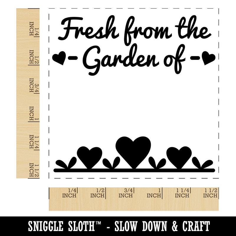 Fresh From The Garden Of with Hearts Self-Inking Rubber Stamp Ink Stamper