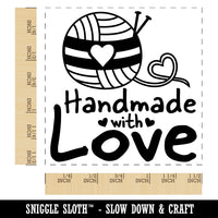 Handmade With Love Knitting Yarn Self-Inking Rubber Stamp Ink Stamper