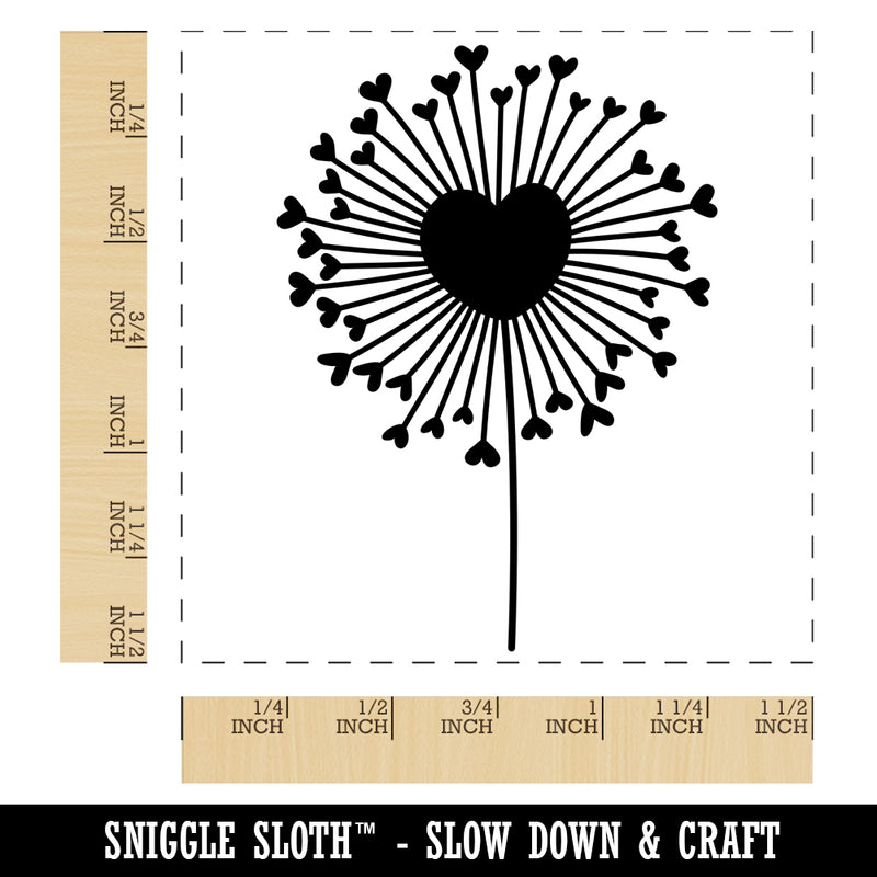 Heart Love Dandelion Self-Inking Rubber Stamp Ink Stamper