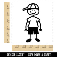 Stick Figure Boy Son Self-Inking Rubber Stamp Ink Stamper