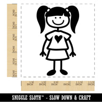 Stick Figure Girl Daughter Self-Inking Rubber Stamp Ink Stamper