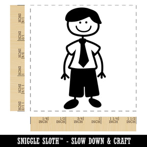 Stick Figure Man Dad Self-Inking Rubber Stamp Ink Stamper