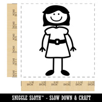 Stick Figure Woman Mom Self-Inking Rubber Stamp Ink Stamper