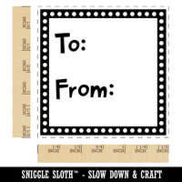 To From Polka Dots for Gift Present Self-Inking Rubber Stamp Ink Stamper