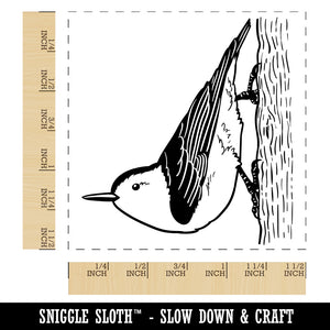 Active White-Breasted Nuthatch Self-Inking Rubber Stamp Ink Stamper