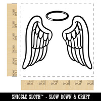 Angel Wings with Halo Self-Inking Rubber Stamp Ink Stamper