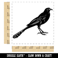 Brash Great-Tailed Grackle Black Bird Self-Inking Rubber Stamp Ink Stamper