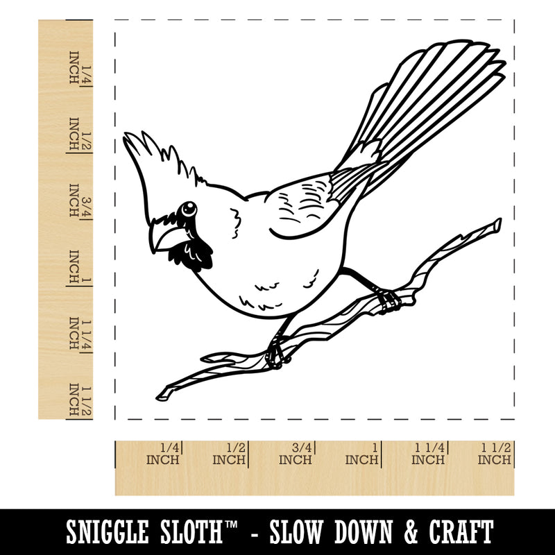 Captivating Northern Cardinal Bird Self-Inking Rubber Stamp Ink Stamper