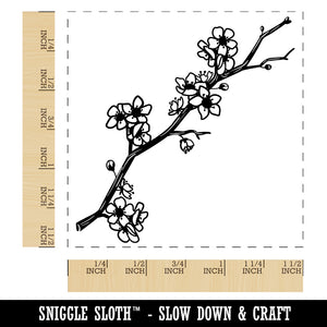 Cherry Blossom Flowers Tree Branch Self-Inking Rubber Stamp Ink Stamper