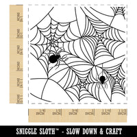 Creepy Spider Web Halloween Self-Inking Rubber Stamp Ink Stamper