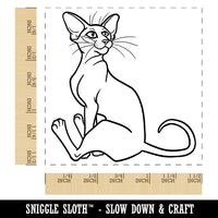 Enthusiastic Oriental Shorthair Cat Self-Inking Rubber Stamp Ink Stamper