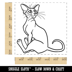 Enthusiastic Oriental Shorthair Cat Self-Inking Rubber Stamp Ink Stamper