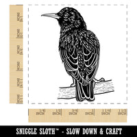 European Starling Bird on Branch Self-Inking Rubber Stamp Ink Stamper