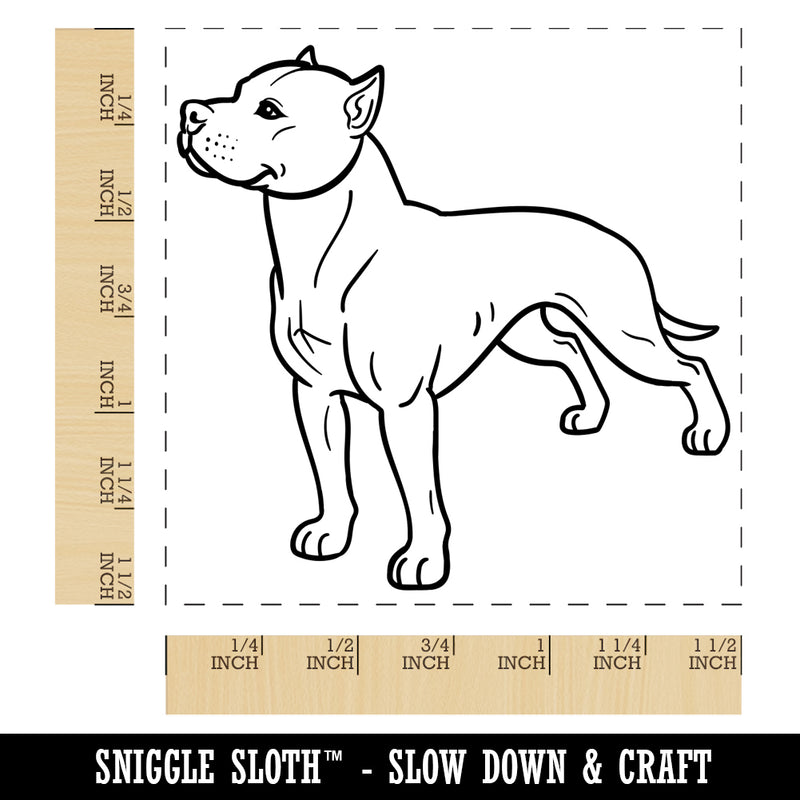 Friendly American Pit Bull Terrier Pet Dog Self-Inking Rubber Stamp Ink Stamper