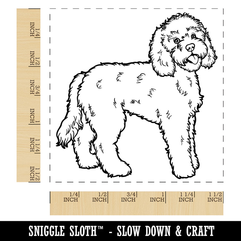 Friendly Labradoodle Pet Dog Self-Inking Rubber Stamp Ink Stamper