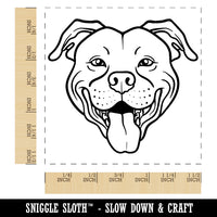 Happy Pit Bull Face Self-Inking Rubber Stamp Ink Stamper