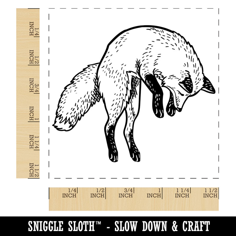 Jumping Leaping Fox Self-Inking Rubber Stamp Ink Stamper