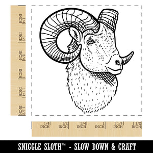 Majestic Bighorn Sheep Head Self-Inking Rubber Stamp Ink Stamper