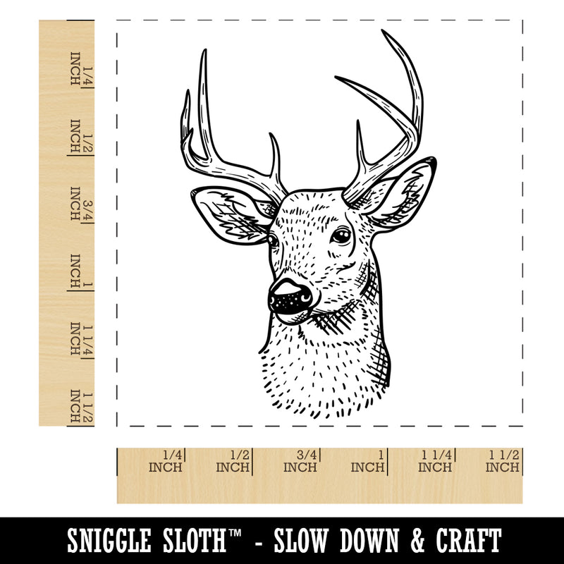 Majestic Deer Buck Head Hunter Hunting Self-Inking Rubber Stamp Ink Stamper