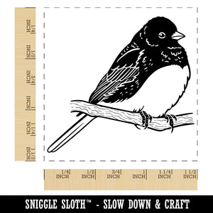 Perched Dark-Eyed Junco Bird Self-Inking Rubber Stamp Ink Stamper