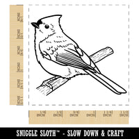 Perky Tufted Titmouse Bird Self-Inking Rubber Stamp Ink Stamper